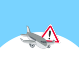 Flugzeug und Warnschild