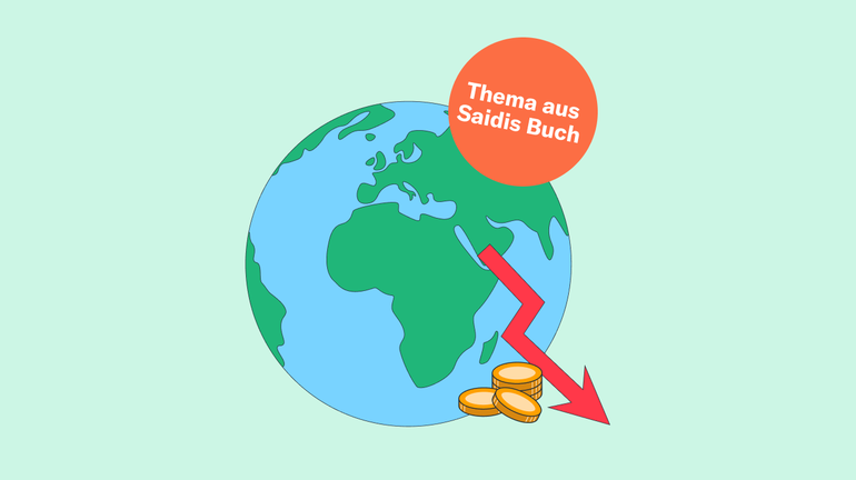 Weltkugel mit Münzen