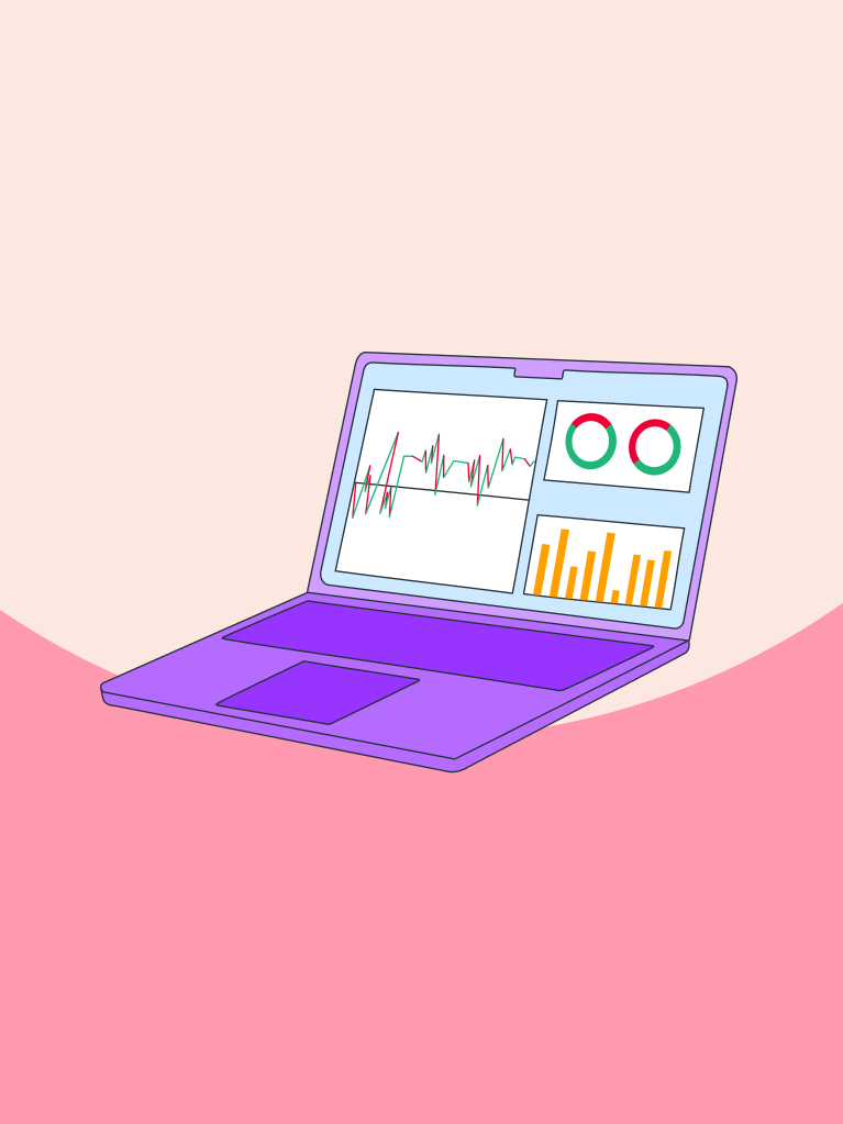 Laptop mit Kursverlauf