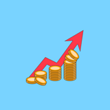 Münzen und Pfeil nach oben Münzen und Pfeil nach oben