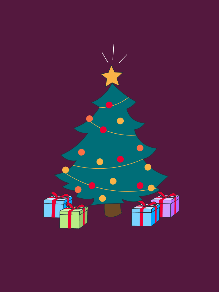 Weihnachtsbaum und Geschenke