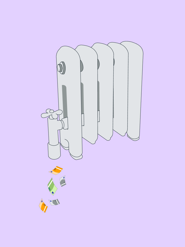 Heizung und Geldscheine