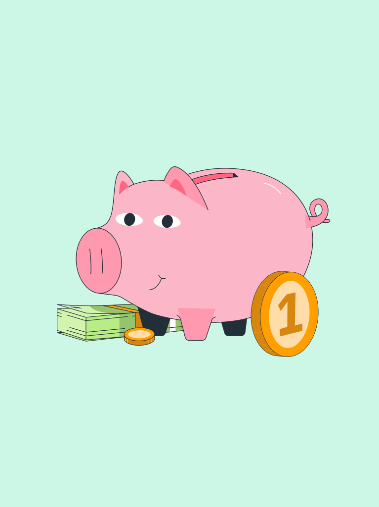 Sparschwein mit Geld
