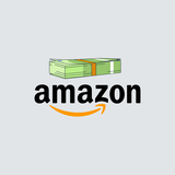 Amazon-Logo und Geldscheine