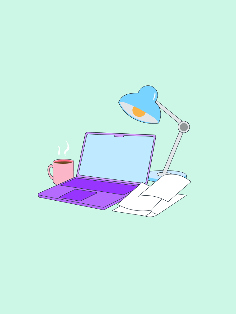 Laptop, Lampe