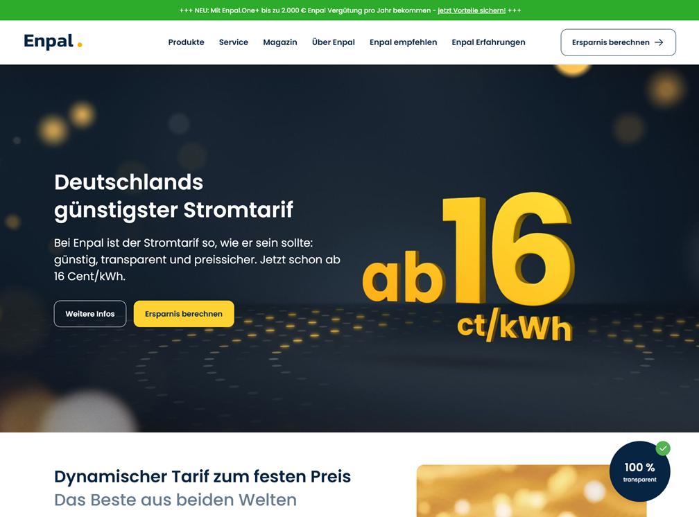 Enpal - Deutschlands günstigster Stromtarif Enpal - Deutschlands günstigster Stromtarif