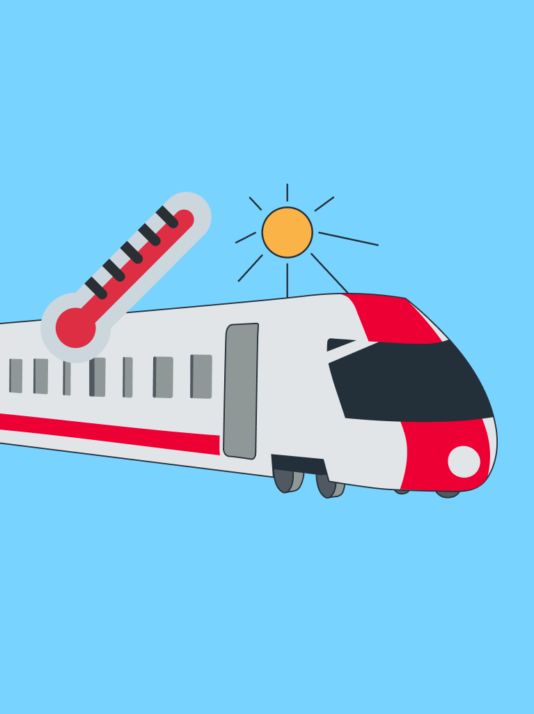 Bahn, Sonne, Thermometer