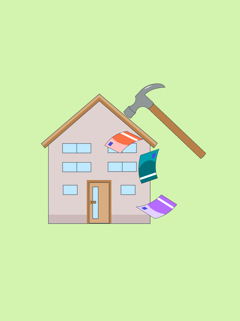 Hammer schlägt auf Haus und Geld rieselt raus