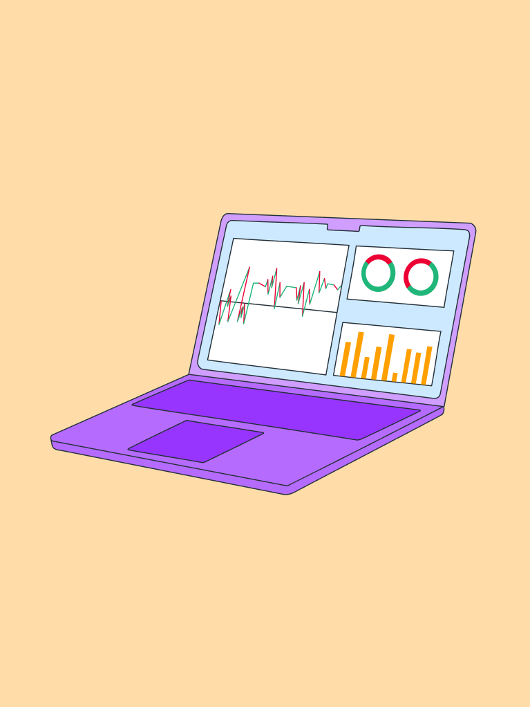 Laptop mit Börse Laptop mit Börse