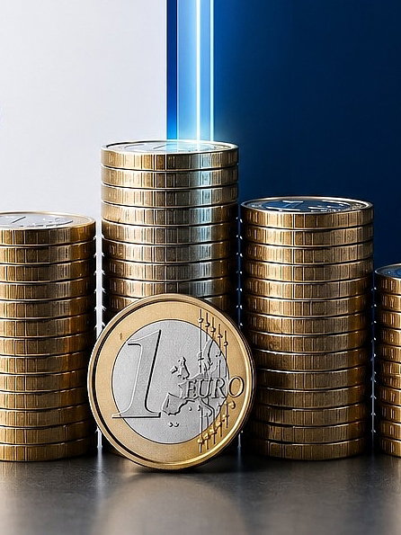 revolut und chase mit aktuellen zinssätzen vor einer treppe an geldmünzen