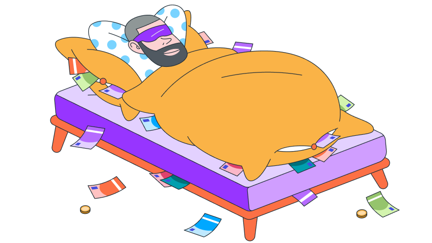 Mann im Bett