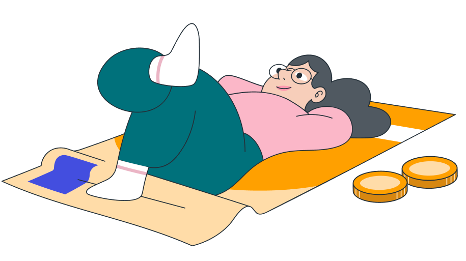 Frau auf Tuch