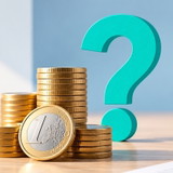 scalable capital logo tagesgeld-angebot 2,6% mit geldmünzen und fragezeichen