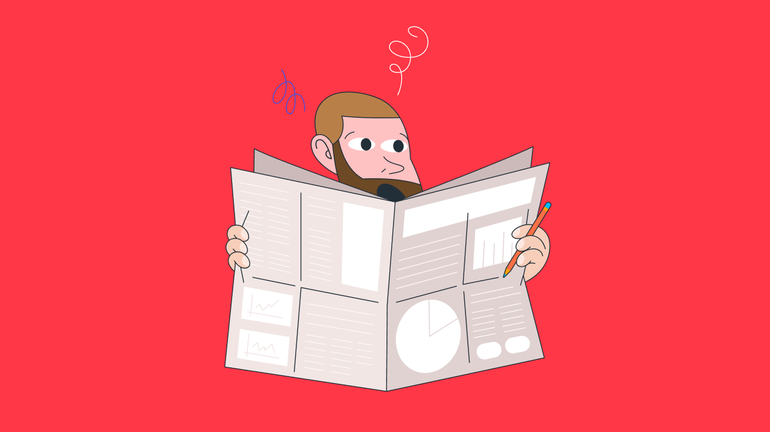 Mann mit Zeitung