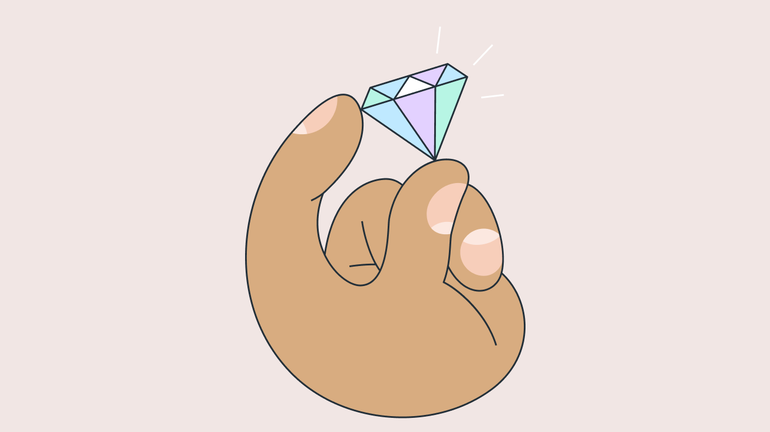 Hand mit Diamant
