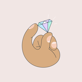 Hand mit Diamant