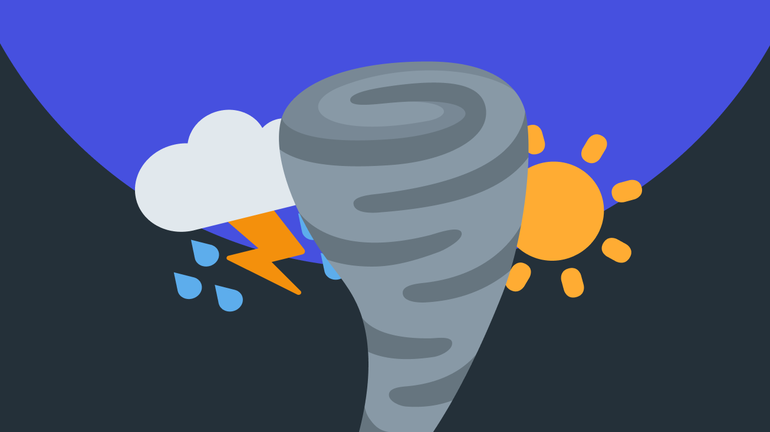 Sturm, Sonne, Wolken, Regen