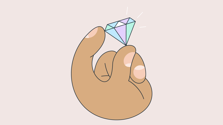 Hand mit Diamant