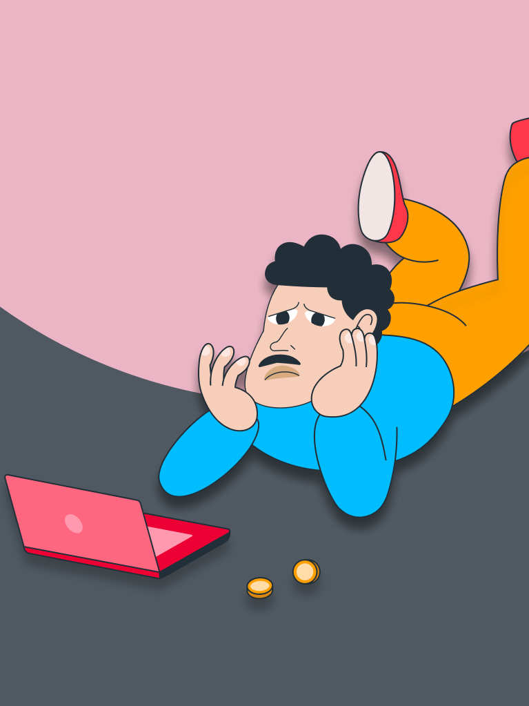 Liegender Mann mit Laptop 