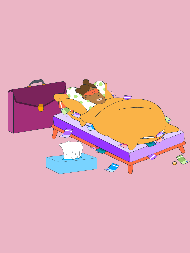 Bett, Aktentasche
