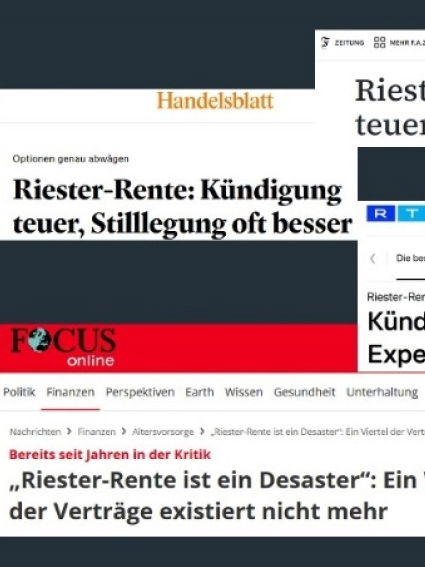 Riester-Schlagzeilen