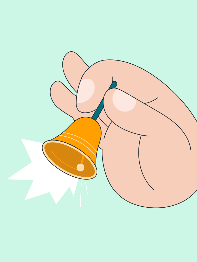 Hand mit Glocke