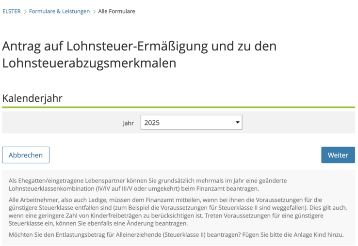 Steuerklassenwechsel Elster Steuerklassenwechsel Elster