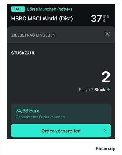 Zielbetrag oder Stückzahl
