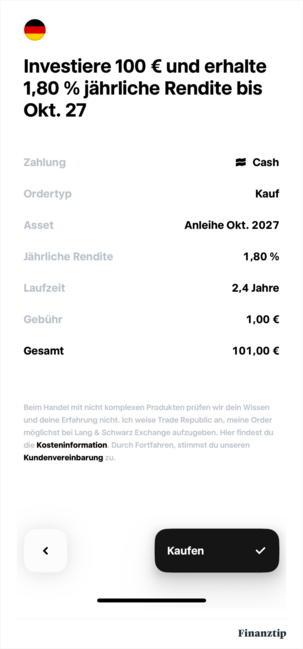 Investiere 100euro und erhalte 1,8% Investiere 100euro und erhalte 1,8%