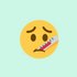Emoji mit Thermometer im Mund