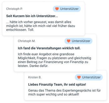 Feedback Unterstützer Feedback Unterstützer
