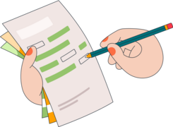 Checkliste auf einem Blatt Papier Checkliste auf einem Blatt Papier