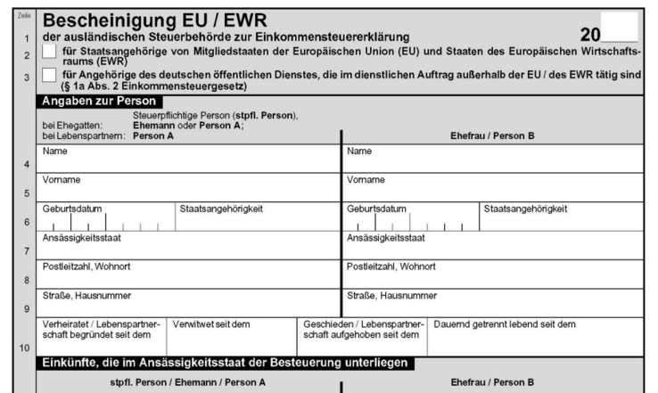 Antrag unbeschränkte Steuerpflicht