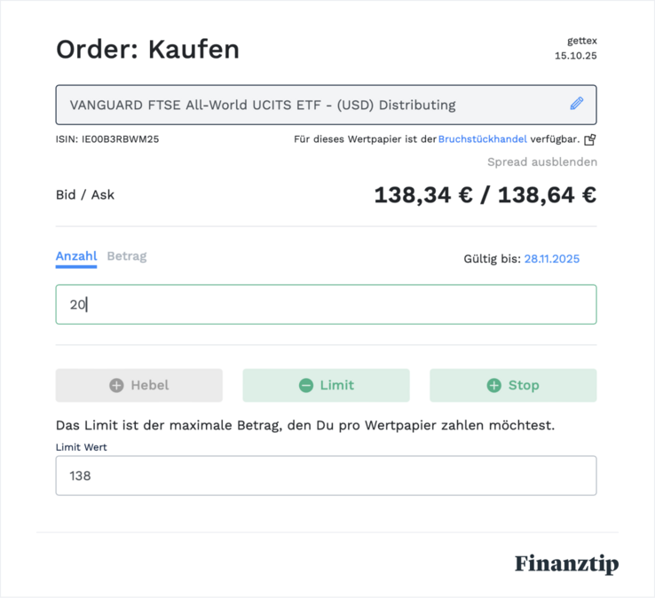 Order Kaufen Screenshot