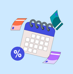 Aktuelle Inflation Unterrichtsmaterial Kalender mit Geldscheinen und Prozentzeichen