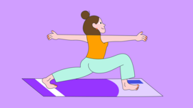 Frau auf Yogamatte