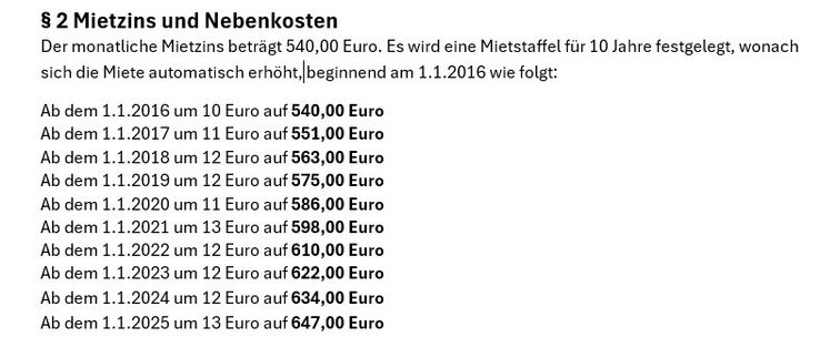 Mietstaffel Mietstaffel