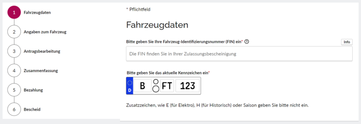 Screenshot Kennzeichen_Online-Zulassung Auto, Berlin Screenshot Kennzeichen_Online-Zulassung Auto, Berlin