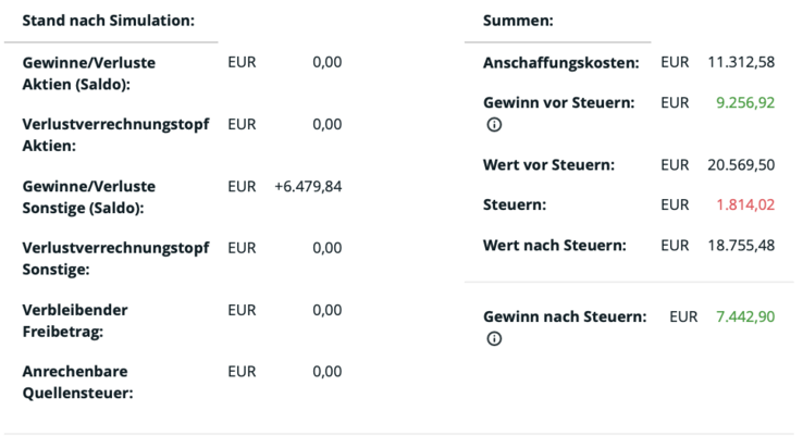 Steuersimulation Screenshot