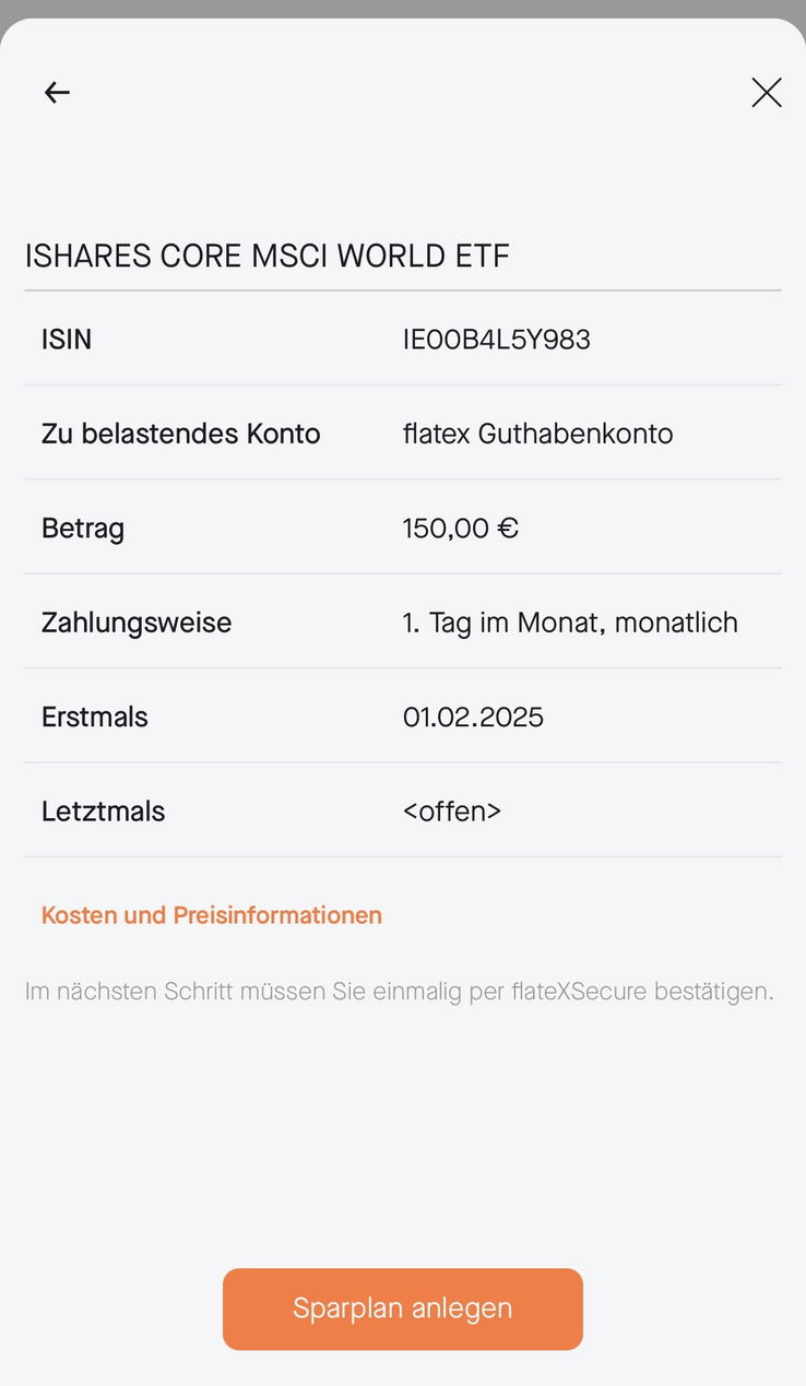 Kosteninformation bei Flatex