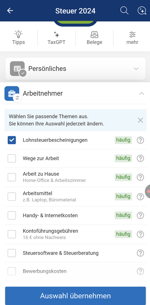 Screenshot Check24 Steuer Screenshot Check24 Steuer