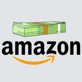 Amazon-Label und Geldscheine