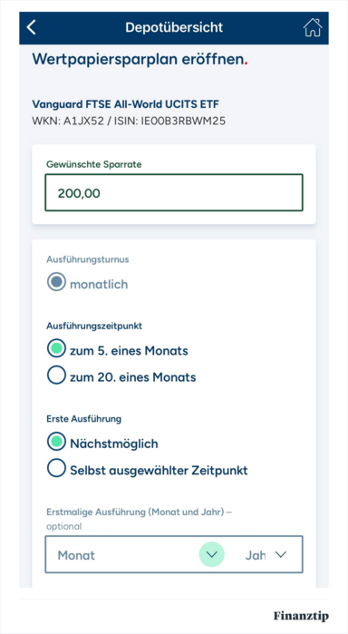 Wertpapiersparplan eröffnen Wertpapiersparplan eröffnen