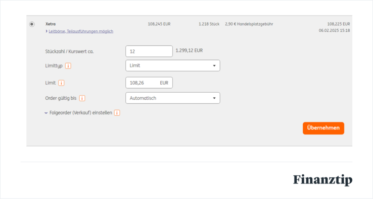 Limit-Kauf über Xetra bei der ING Limit-Kauf über Xetra bei der ING