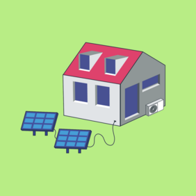 Haus mit Solaranlage