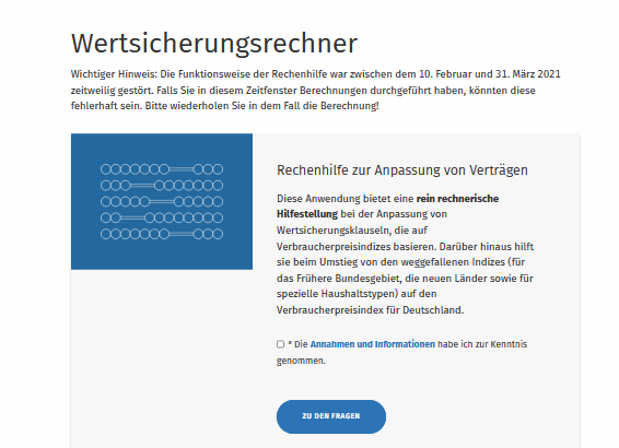 Wertsicherungstabelle