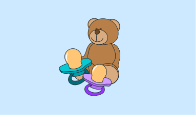 Teddybaer mit Schnuller